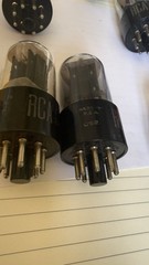 Matched Pair 12SN7 GT Black Plates D Getters RCA Nos