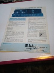 MCINTOSH MA 6100 VINTAGE BROCHURE – ORIGINAL And Authentic