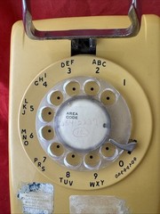 Vintage 1977 Stromberg Carlson 554 Wall Phone Gold Rotary Dial Bell System