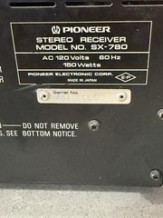 Pioneer SX-780 For Parts