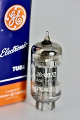 NOS GE 6072 JG-6072 (12AY7) BLACK-PLATE 3-MICA TUBE MIC QUALITY 1959 TROPHY NOS
