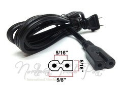Roberts Power Cord for Vtg Reel to Reel Tape Recorder 2-Round Prong 5/16″ Spaced