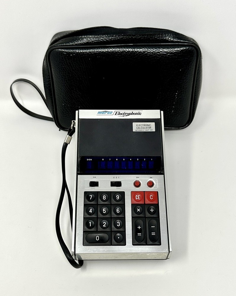 Morse Electrophonic Calculator CAL-801 with Carrying Bag Case Untested Vintage