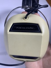 VTG Realistic Over-Ear Headphones Beige Black Adjustable Headband 6.35mm Double
