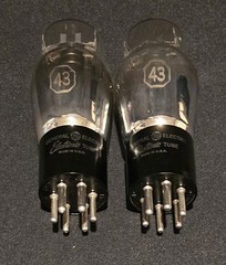 GE Type 43 Audio Power Output Tubes – New In Box – Matching Set NOS