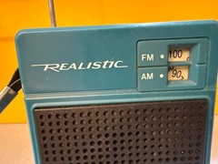Vintage Realistic AM/FM Pocket Radio Model 12-721, Blue, Tested & Working