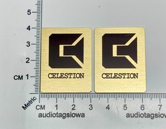 Celestion Speaker Badge Logo Emblem PAIR Gold Aluminum Custom Made