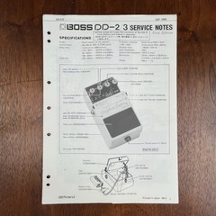 VINTAGE BOSS DD-2/3 SERVCE NOTES FIRST EDITION 1986
