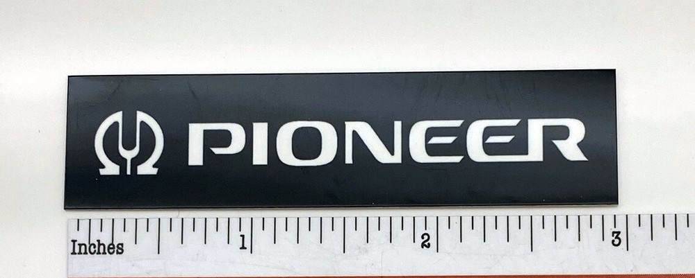 Pioneer Custom Made Aluminum Badge Speaker Amplifier Equalizer Self Stick