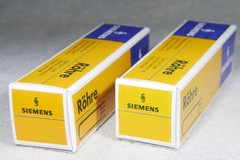 Matched Pair Siemens CCa (=E88CC/6922) A-Frame Getter Gold Pin Germany 1973