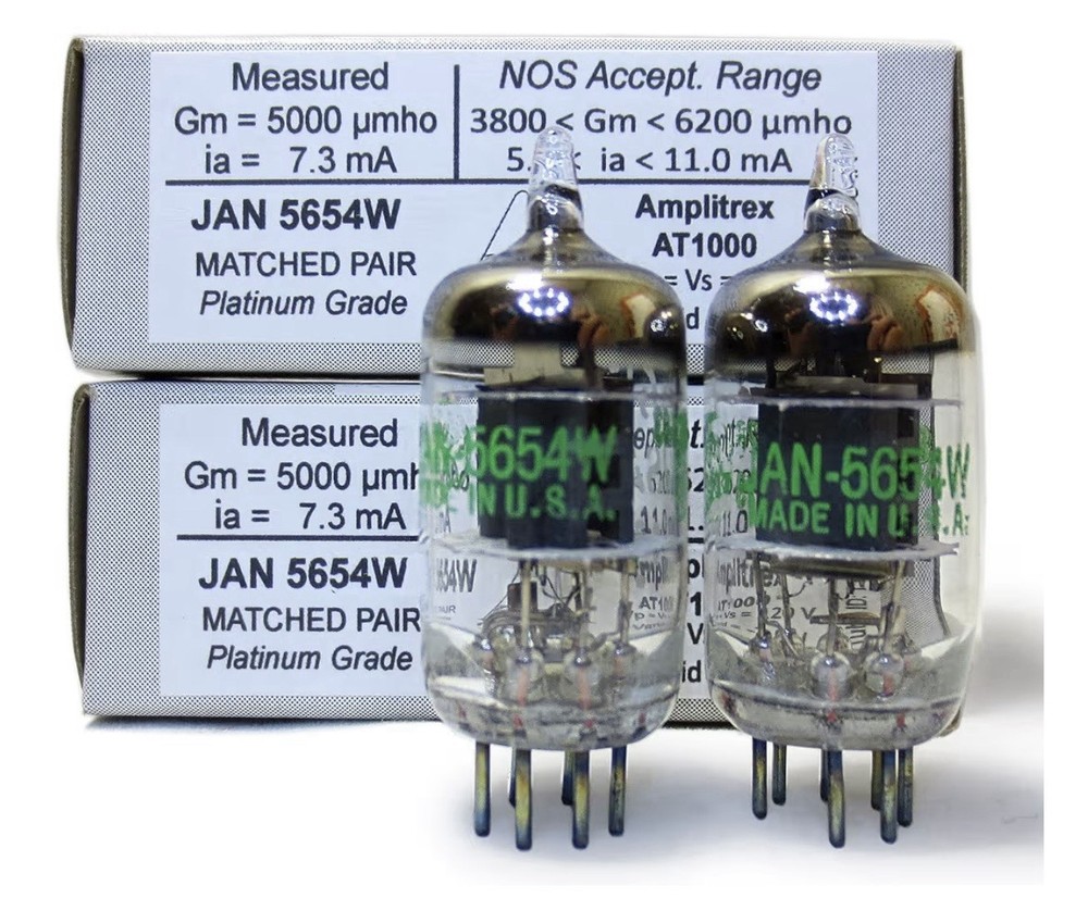 Riverstone Audio Tested/Matched Pair 2 Tubes 7-Pin JAN 5654W Vacuum Tubes