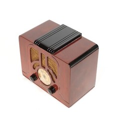Vintage DeWald Miniature Tombstone Radio w/Stunning Piano Lacquer Finish * Works