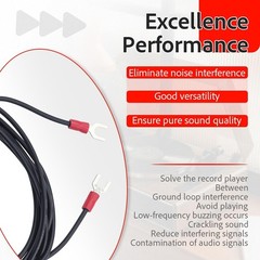 Effortless 6-ft Turntable Ground Wire – Connect with No Fuss and Clear Sound
