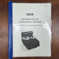 VINTAGE OTARI MX-5050 MKIII-8 PRO RECORDER INSTRUCTION & MAINTENANCE MANUAL