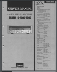 SANSUI G-2000 G-3000 G2000 G3000 Service Manual Comb Bound Gloss Covers