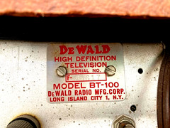 ANTIQUE TV DEWALD HAS 630 CHASSIS 1940S MODEL BT-100