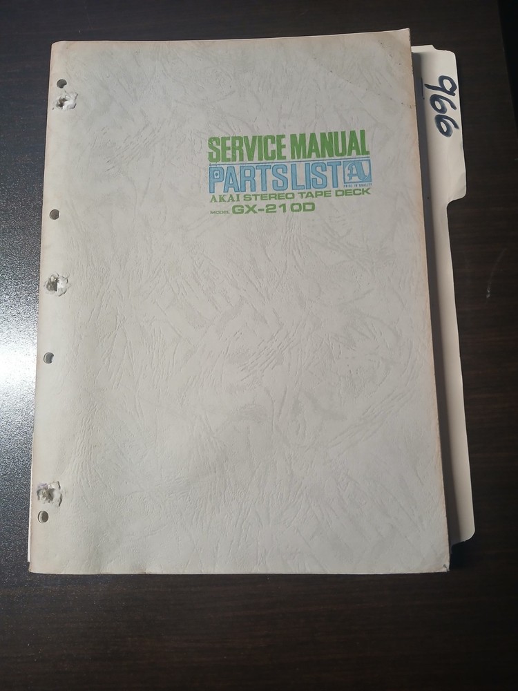 AKAI GX-210D Service Manual Original Repair Book Stereo Tape Deck