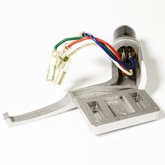 Silver Angle ADC Type Headshell for Straight Tonearm Turntable w/ Cables Used