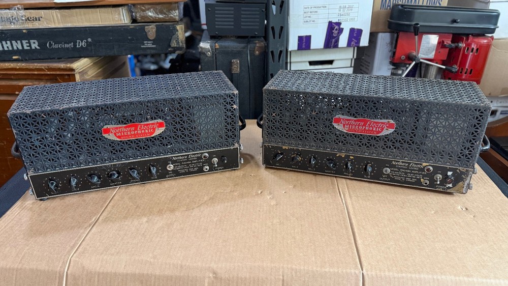 2 Northern Western Electric Mirrophonic R4049A MONOBLOCK 6L6 tube Amplifiers