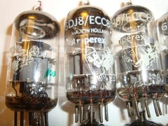 One Lot Eight 6DJ8 / ECC88 Tubes, Philips Amp B/B, Early Vintage 1962, Tested