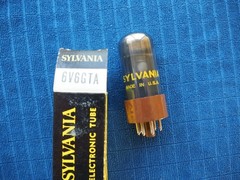 NOS NIB Sylvania 6V6GTA Vacuum Tube USA VTG – Brown Base Smoked Glass Gm Tested