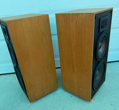 Pair of Vintage Klipsch KG 3.2 speakers Oak Cabinets