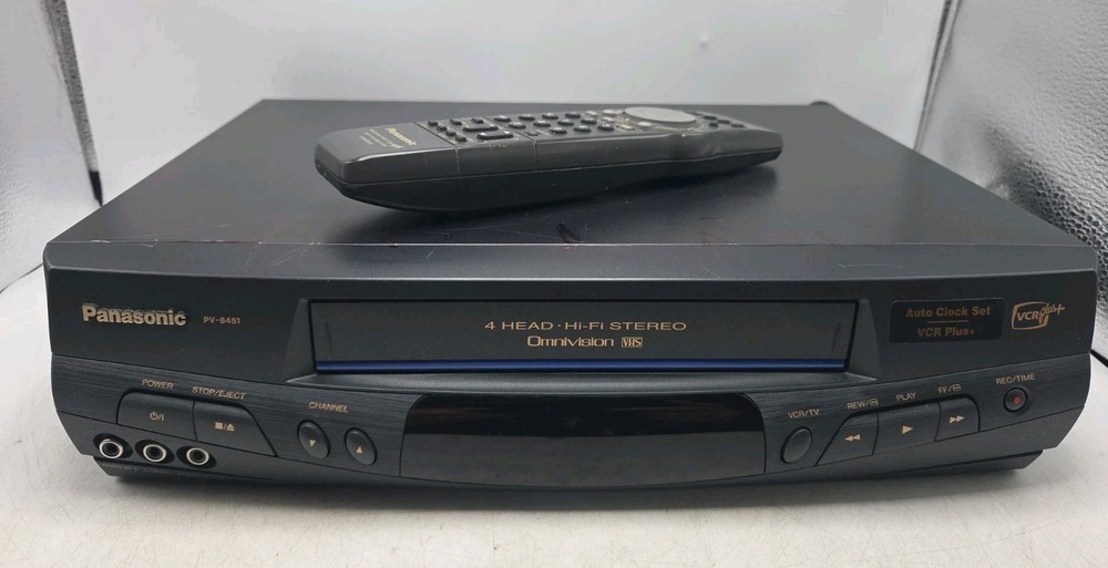 Panasonic PV-8451 Blue Line Omnivision HiFi VCR Plus+ 4-Head VHS & Remote Tested