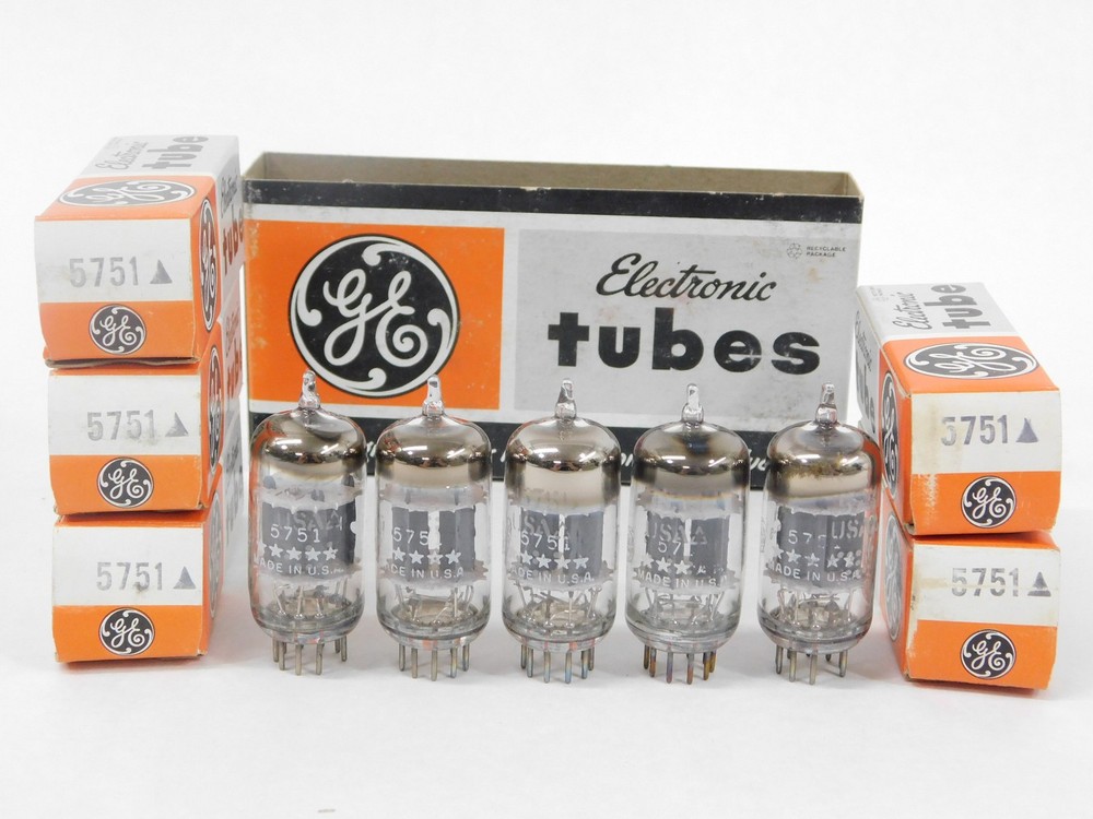 GE 5-Star 5751 Vintage Gray Plate Round Getter NOS Tube Sleeve (nicely matched)
