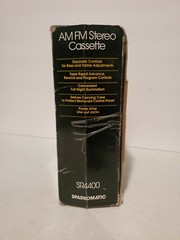 HTF Vintage Sparkomatic Sr4400 Am Fm Stereo Cassette With Box Anti Theft Control