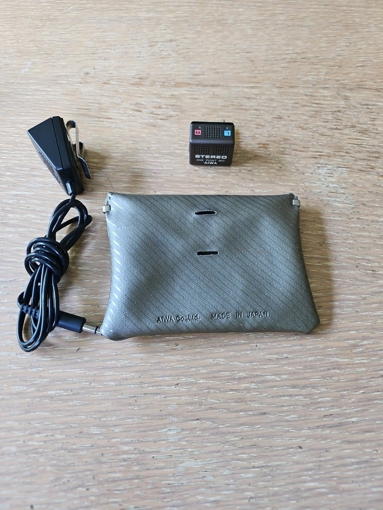 Aiwa CM-2 Vintage Stereo One-Point Microphone 1″ 3.5mm Jack, Japan W/bag Rare