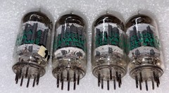 Matched Quad Sylvania JAN 5814A Mil Spec Grey Plate Vacuum Tubes TV7 Tested NOS