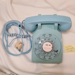 Lt Blue Rotary Dial Desk Phone by Bell Systems Western Electric 2-66 USA CD 500