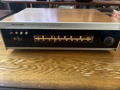 Realistic TM-90 Solid State AM FM Stereo Tuner Vintage Wood Wooden Case Japan
