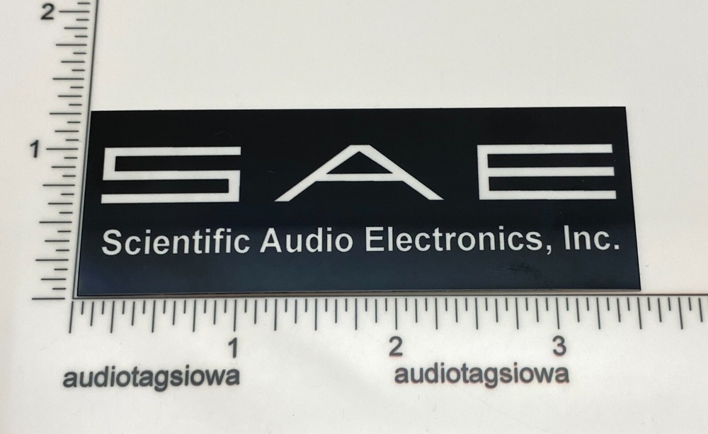 SAE Scientific Audio Electronics Custom Made Aluminum Amplifier Badge