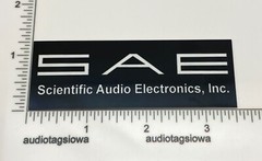 SAE Scientific Audio Electronics Custom Made Aluminum Amplifier Badge