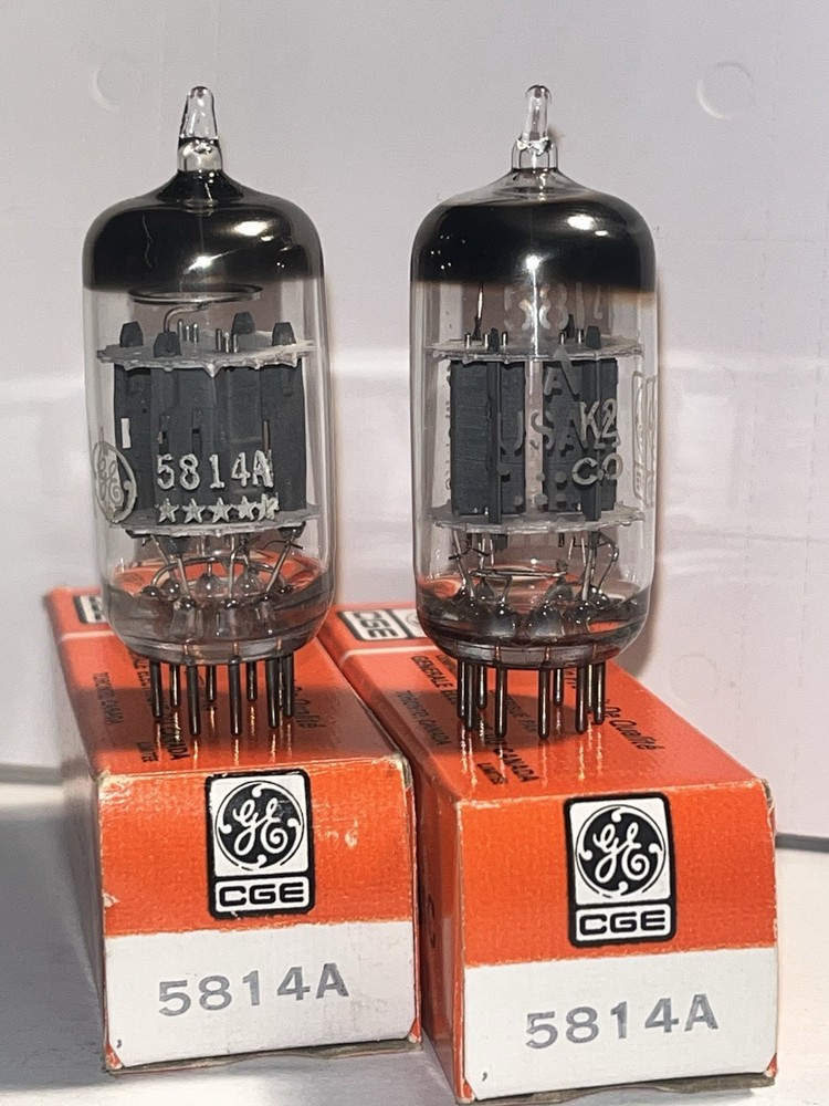 Two(2) GE 5814A / 12AU7 / Vacuum Tubes – One 5 Star – Both Very Strong – Matched