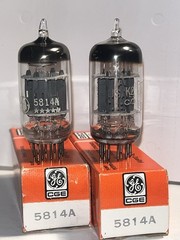 Two(2) GE 5814A / 12AU7 / Vacuum Tubes – One 5 Star – Both Very Strong – Matched