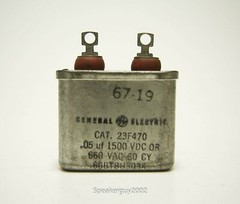 NOS GE General Electric PIO Capacitor / 0.05 MFD 1500 VDC / 60B1BH503K — KT
