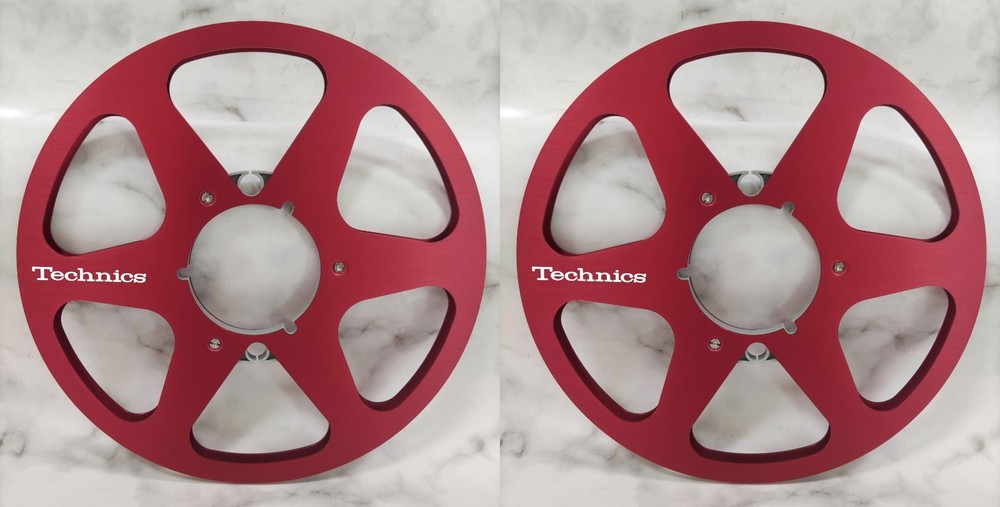 One Pair 10.5” Red Technics Tape reel High Quality Aluminum Take Up Reel