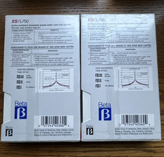 2 Sony Dynamicron ES Beta L-750 Tape Factory Sealed Blank Cassettes
