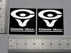 CV Cerwin Vega Premium Speaker Badge Logo Emblem 1.25″ Square Pair With Adhesive