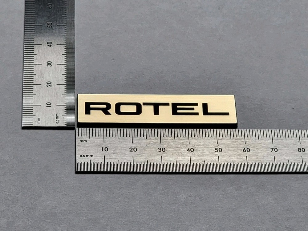 Rotel Turntable Reciever Equipment Badge Logo Emblem Premium Gold With Adhesive