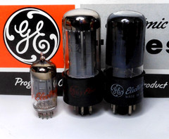 GE 1960s’ Fender Champ 5F1 Tweed Amp Tubes Set 6V6GT 5Y3GT 12AX7A USED-TEST NOS