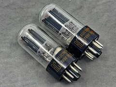 NOS Pair RCA 6SN7GTB Tall Bottle Matched Codes Black Plates D Getters Test NOS