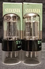 SYLVANIA 6SN7 GTB TUBE 1951 CHROME TOPPED HALO BLACK PLATES MATCHING SET