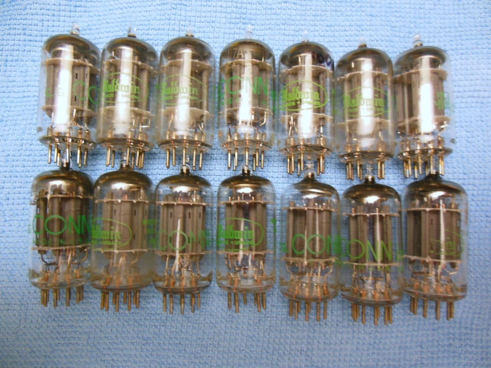 Pair (2) 1960s Sylvania Baldwin 12AU7A TV-7 Tested as NOS, Platinum Matched