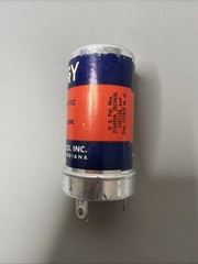 Vintage 1950s Mallory 100 uf 25 vdc Paper Label Can Capacitor WP 055 USA Made
