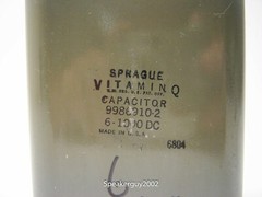 Sprague Vitamin Q PIO Capacitor / 6 MFD 1000 VDC / 9986910-2 — KT