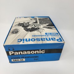 NOS Vintage Panasonic EAH-35 Velocity Type Stereo Headphones Retro Silver Black