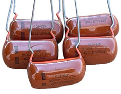 NOS Vintage Capacitor Sprague 220P +10%-400DC- Orange Brown Drop (Lot of 5)
